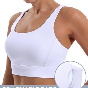 Ewedoos White Sports Bra size medium white